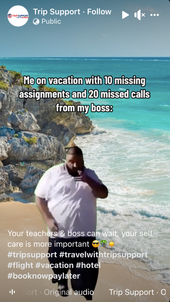 A person stands by the beach, with waves crashing on the shore, enjoying a vacation despite work-related stress.
