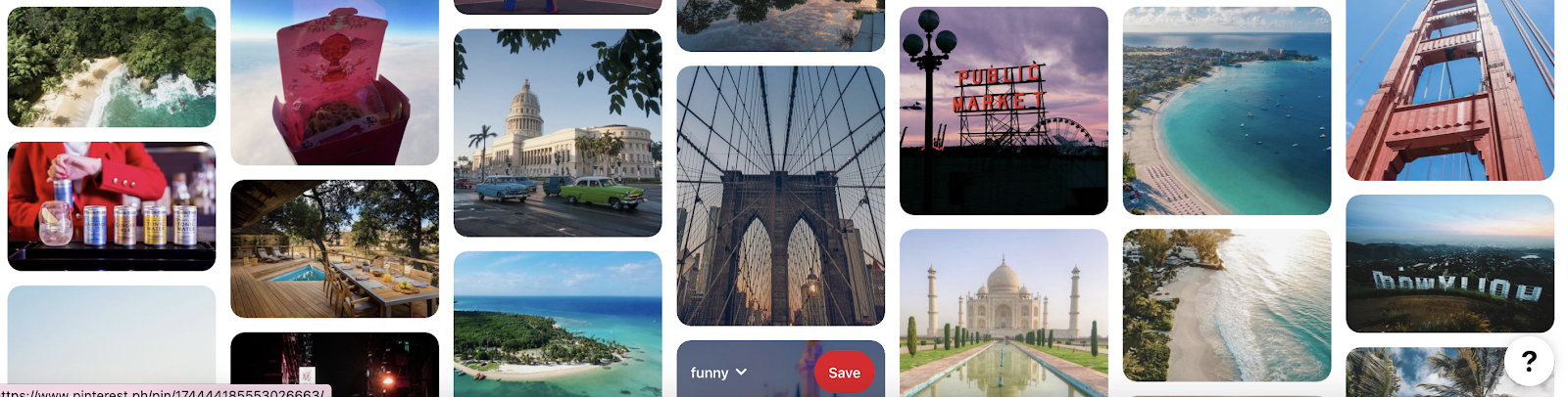 Different images of places for leisure and entertainment