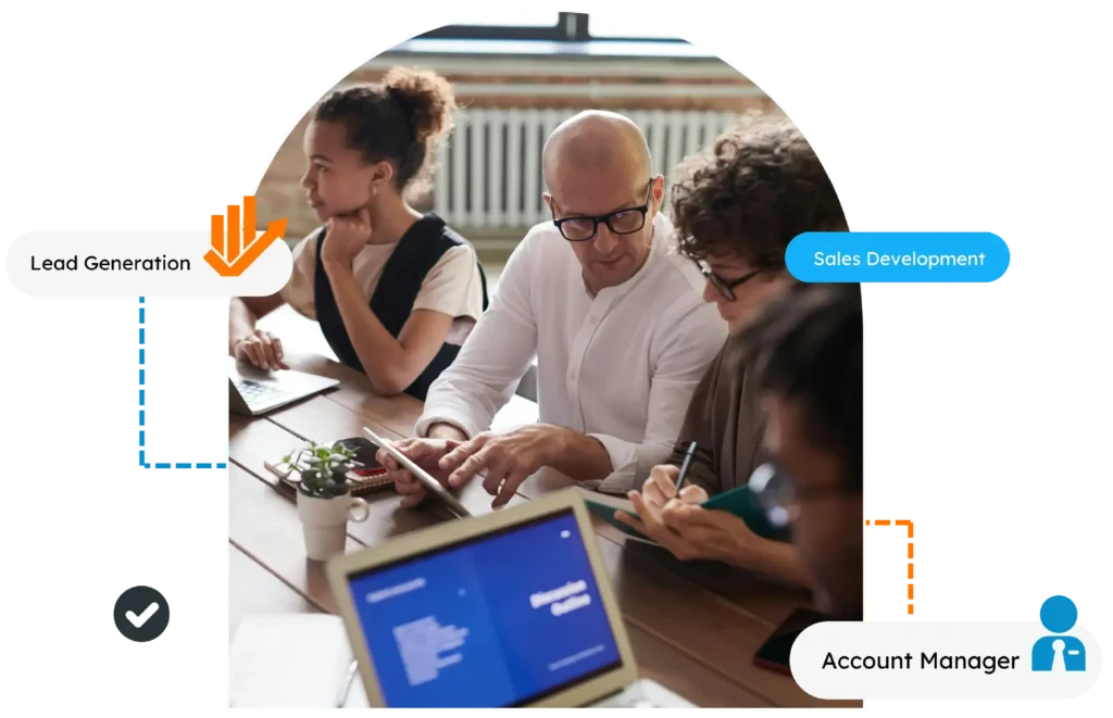 An image of people working together