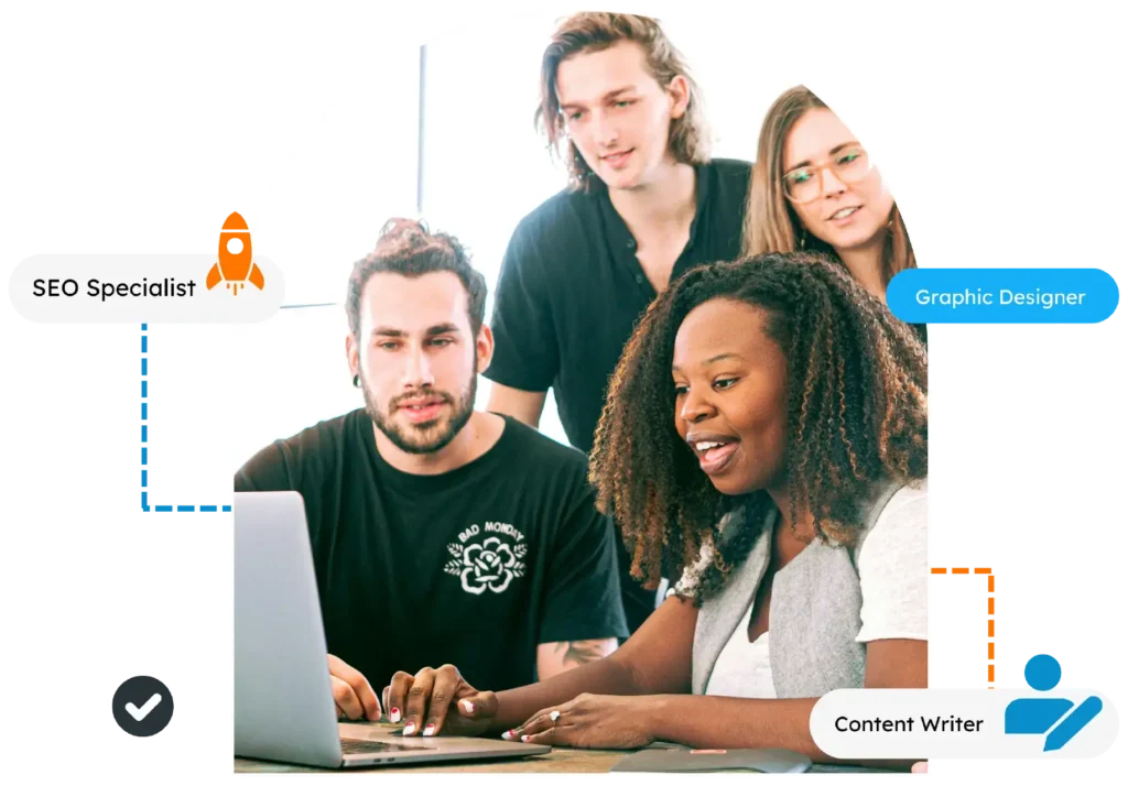 People working together and discussing
